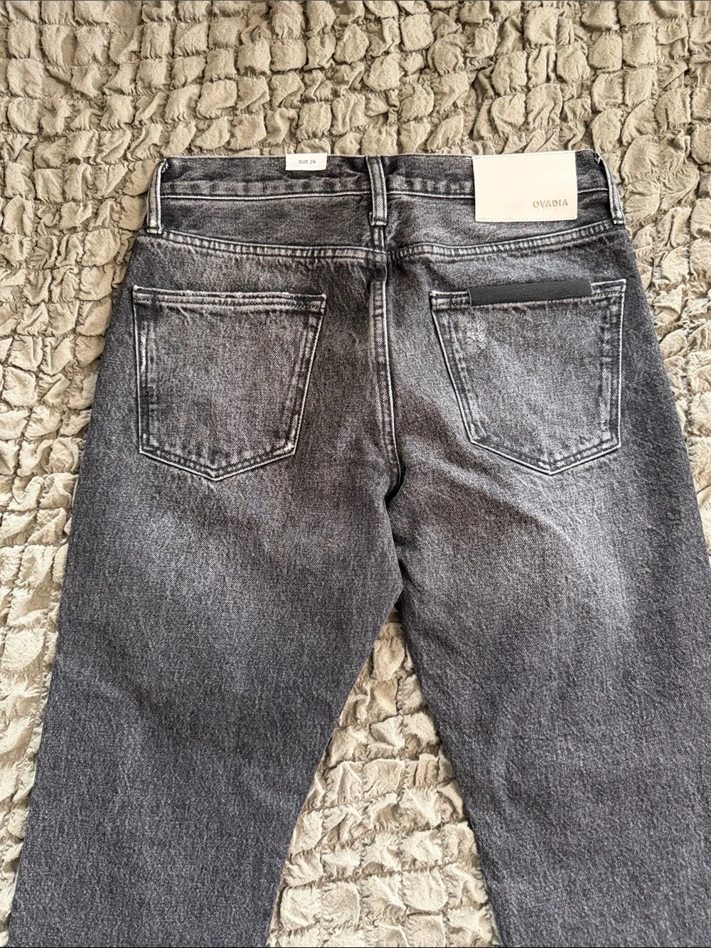 Ovadia High-Rise Straight Leg Jeans in Washed Black